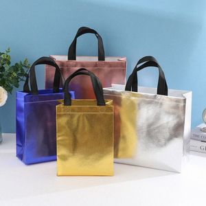 5pcs Folding N-woven Fabric Shop Bag New Multicolour Reusable N-woven Bag Gift Bag Fi Ecological d5wq#