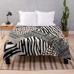 Blankets Unique Hand Painted African Ethnic Design Combination - Abstract Pattern Throw Blanket