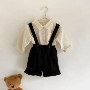 T-shirt 2022 Autunno New Baby Cute Bear Bear Amat Ricorse camicie a bassatro solido per neonati Solidi in cotone tuta da neonato