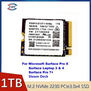 Unidades originais 1TB 2230 SSD NVME PCIE 1T GEN3 X4 para Microsoft Surface Pro 7+ 8 Deck de vapor Substitua PM991A ou SN740 ou SN530 NOVO