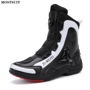 Skodon Autumn Winter Cycling Shoes Men Motorcykelstövlar Hög TOP MTB Väg Motorcykel Speed ​​Sneakers Waterproof Offroad Boots Outdoor