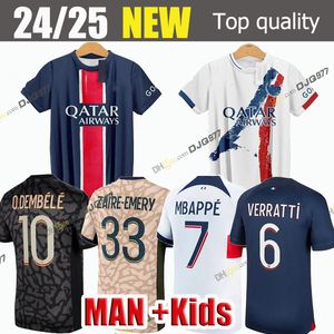 24 25 Kimpembe Zaire-Emery Leekang Special in Hakimi Dembele Maillot de Foot Soccer Jersey Mbappe Kids Kit Hommes Enfants Verratti Marquinhos Kolo Muani