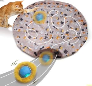 Spielzeug Atuban Interactive Cat Toys Ball schnell rollen in Beutel, Motion aktiviert Chirping Cat Toy Hide and sucht Mausfang Spielspielzeug