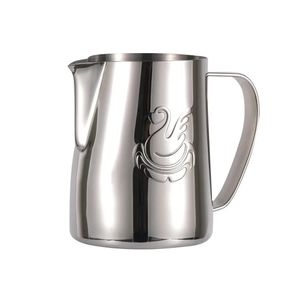 Elegante cisne cisne aço inoxidável cafona de café leite copo de espuma de 400 ml/600 ml de creme barista artesanato expresso Latte Art Jug 240410