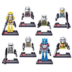 ブロック8pcs /set変形ロボットアクションフィギュアビルディングブロックセット変換レンガのおもちゃの子供のための誕生日プレゼント