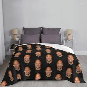 Blankets The Fleece Spring/Autumn Dwayne American Actor Johnson Lightweight Thin Throw Blanket For Home Outdoor Quilt