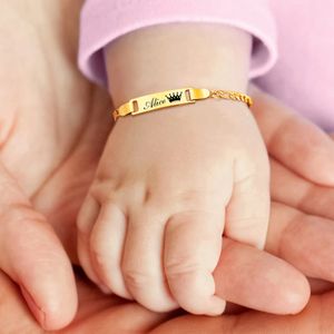 Personalizza il nome del bambino braccialetti non allergy in acciaio inossidabile bambino battismo bracciale gioielli da ragazzo abitudini da ragazzo famiglia love regali 240418