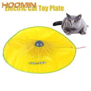 Toys HOOMIN Motion Undercover Mouse Fabric Moving Feather Electric Cat Toy Plate Automatic Interactive Pet Toy For Cat Kitty 4 Speeds