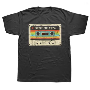 Herr t -skjortor Vintage 1974 Limited Edition Cassette Tape 50th Birthday Shirt Summer Style Grafisk bomullsgata Father Day -gåvor