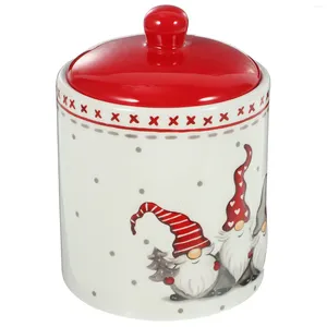 Storage Bottles Candy Container Glass Jar With Lid Sealed Ceramics Christmas Party Favors Cookie