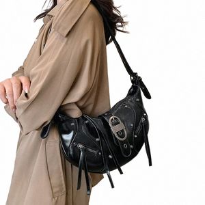 Fi Black Women Counter Counter Bag Bag Design underarm bag bage saddle saddle solid menger presh hobos handbags k2kf#