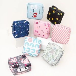 Väskor Kvinnor Girls Kawaii Servett Sanitary Pads Bag Pouch Organizer Cosmetic Makeup Tampon Påsar Söta reseprockar Läppstift förvaringsväska