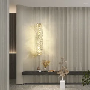 Lâmpada de parede Chegada Design Artístico Interior Sala de estar dourada El Lobby Luzes LED longas para casa