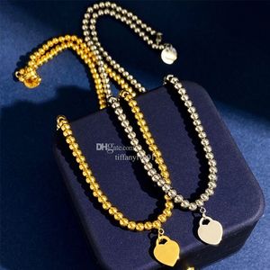 Love Heart Perlen Halskette Armband Schmucksets für Frauen Geburtstagsgeschenk Designer Damen Schmuck Hochzeit Statement Schmuck 281c