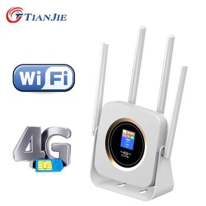 ルーターTIANJIE CPE904ルーター4G SIMカードホットスポットLTEモデム3000MAHバッテリーポケットCPE WIFI with RJ45 LAN WANアンテナ