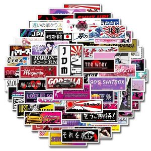 66pcs/lote Japan JDM Racing Car Agrfiti Stickers para laptop de bagagem de bagagem de bagagem de bagagem de bagagem de skate