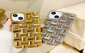 One Piece Fashion weave Phone Cases For iPhone 14 Pro max 13 14 plus 12 11 X XR XS XSMAX 6 7 8 SE electroplating Cover Samsung S226615587