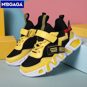 Cartoon Kids Shoes for Boys Mesh Sneakers Bambini Sport Casual Sport Running Tenis Yellow School Student 240416