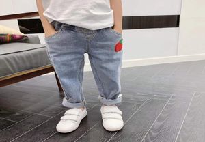 Blue Denim Pants For kids Girls Boys Waist Jeans 2021 Spring Toddler Solid Colors For Baby trousers tops5039410