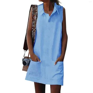 Casual Dresses Women's Sleeveless Sundress Cover Ups Swing Loose Tank Tshirt Dress Official Store Ropa De Mujer Vestidos Y