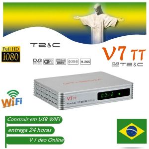 Receivers GTMEDIA V7TT Terrestrial TV Receiver DVBT/T2 Cable Decoder H.265 HEVC 10bit Tuner USB Wifi PK TT PRO TDT Set top Box