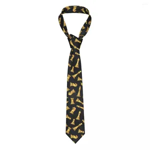 Bow Ties Golden Chess Pieces slips för män Kvinnliga slipsklädertillbehör