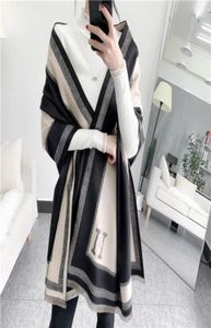 Projektantka szalika dla kobiety kaszmirowe szaliki zimowe czarne szalik luksusowy krajobraz mody podwójny zagęszczony długi wszechstronny szal 24520574