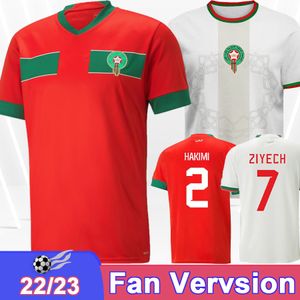 22 23 Marokko Herren Fußball-Trikot-Nationalmannschaft Hakimi Ziyech En-Nesyri Harit Saiss Idrissi Boufal Home Away Football-Hemden Erwachsene Uniformen