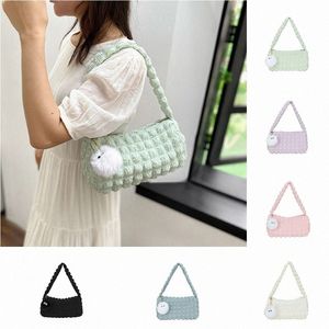 1 PC Women Cloud Bolsa de pano macio Bolsa plissada Bolsa de ombro de grande capacidade Feminino Bolsa Tote Shop Bag A3AV#