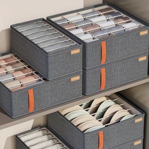 Aufbewahrung 1pc Sock Unterwäsche Organizer Divider Schubladen Stoff faltbare Organisatoren Aufbewahrungsboxen zum Aufbewahren von Krawatten Dessous Höschen BHs