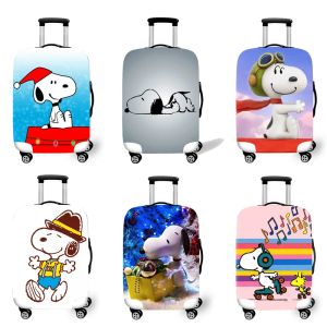 Akcesoria elastyczne bagaż ochronne obudowa ochronna dla walizki ochronne obudowy wózka obejmują 3D Akcesoria podróżne Wzór psów T2625