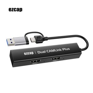 Lens USB 3.0 HDMI Video Capture Card Dual Camera Link Real 1080p 60fps Recording for PS4 PS5 Game Laptop PC Camcorder Live Streaming