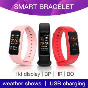 Bangle Smart Band Sports Fitness Waterproof Monitor Temperature Heart Rate Blood Pressure Health Smart Bracelets for IOS Android