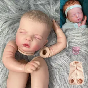 Dockor 20inch redan målad Reborn Doll Kit Luisa 3D -hud Synliga vener Rotade ögonfrans osmonterad diy mögel handgjorda leksaksdockdelar