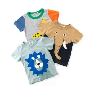 Tees 3pcs/lote, 2t a 8 anos Crianças Camiseta Verão 2022 Novos meninos e meninas Tee Crianças Roupas Baby Tops Padrão de desenho animado de algodão,# 5803