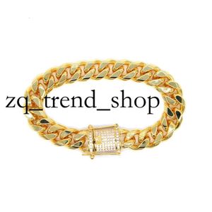 Anklets Gold Color Hip Hop Rock Women Anklet Micro Pave CZ Clasp Cuban Link Chain Jewelry 230425 22