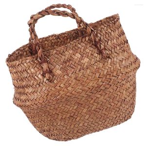 Stume da stoccaggio Seagrass Basket intrecciato Canestighi per la pancia di fioriere interni cesti di fiori di fiore