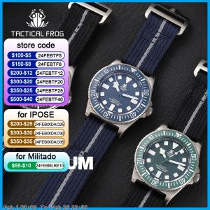 Relógios Tactical Sapo Titanium Watch for Men 42mm NH35 Movimento mecânico automático Sapphire BGW9 Luminous 200m Dive Wristwatch