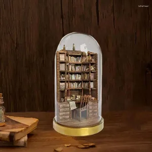 Decorative Figurines Book Nook DIY Kit Eternal Bookstore House Miniature Booknook Portable And Stylish Bookshelf Room Idea Desk Decor