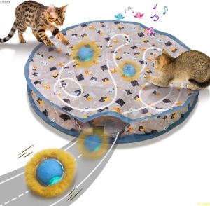 Toys Atuban Electric Cat Toys, Hide and Seee Kitten Toy, interaktywna zabawka dla kotów, koty ukrywające się z okładką