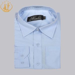 티셔츠 nimble 2021 New Bair Boys Shirts 아이의 옷 정식 착용 면화 긴 소매 어린이를위한 흰색 파란색과 흰색