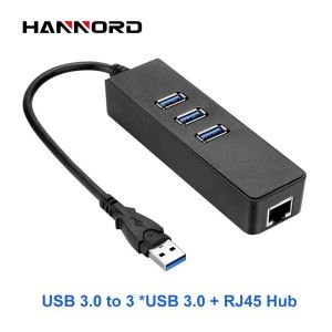 Hubs USB 3.0 Hub USB Ethernet Adapter Network Card to RJ45 Lan with 3 USB3.0 for PC Computer 1000Mbps Network Adapter USB Splitter