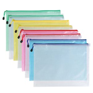 Sacchetti 10pcs gust -cerniera a maglia a4 b5 borse da stoccaggio della custodia a matita resistente impermeabile