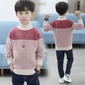 Set di abbigliamento per ragazzi maglione lana cappotto per bambini tops knitting 2024 adorabile primavera autunno più addensare cotoni pullover adolescenti bambini