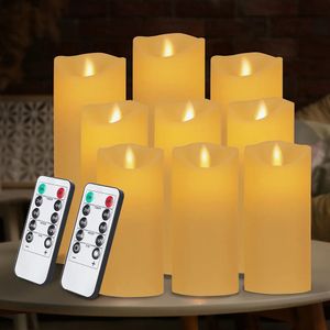 3/5/9Pcs Led Candle Lamp Electronic Battery Power Flameless Flickering for Decor Wedding Light 240417