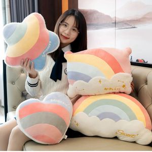 Dolls INS HOT Candy Color Cloud Star Plush Pillow Colorful Rainbow Crown Pillow Cushion Sofa Home Decoration Throw Pillow Toy