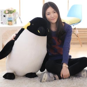 Cushions 4080cm Giant Cute Fat Penguin Plush Plush Toy Animal Penguins Doll Family Fuzzy Little Plushie for Gift