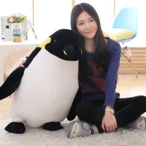 Almofadas 4080cm gigante fofo gordo pinguim de pelúcia de pelúcia Animal de pinguins Família de boneca Fuzzy Little Plushie para presente