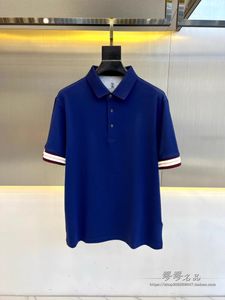 Mens Polos Spring and Summer Business Casual Brunello Short Sleeve T-shirts Cucinelli Black Blue and White