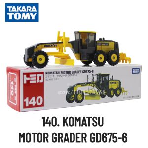 Cars Takara Tomy Tomica Veículo Especial, 140. Komatsu Motor Grader GD6756 Modelo de carro Toy em miniatura para menino